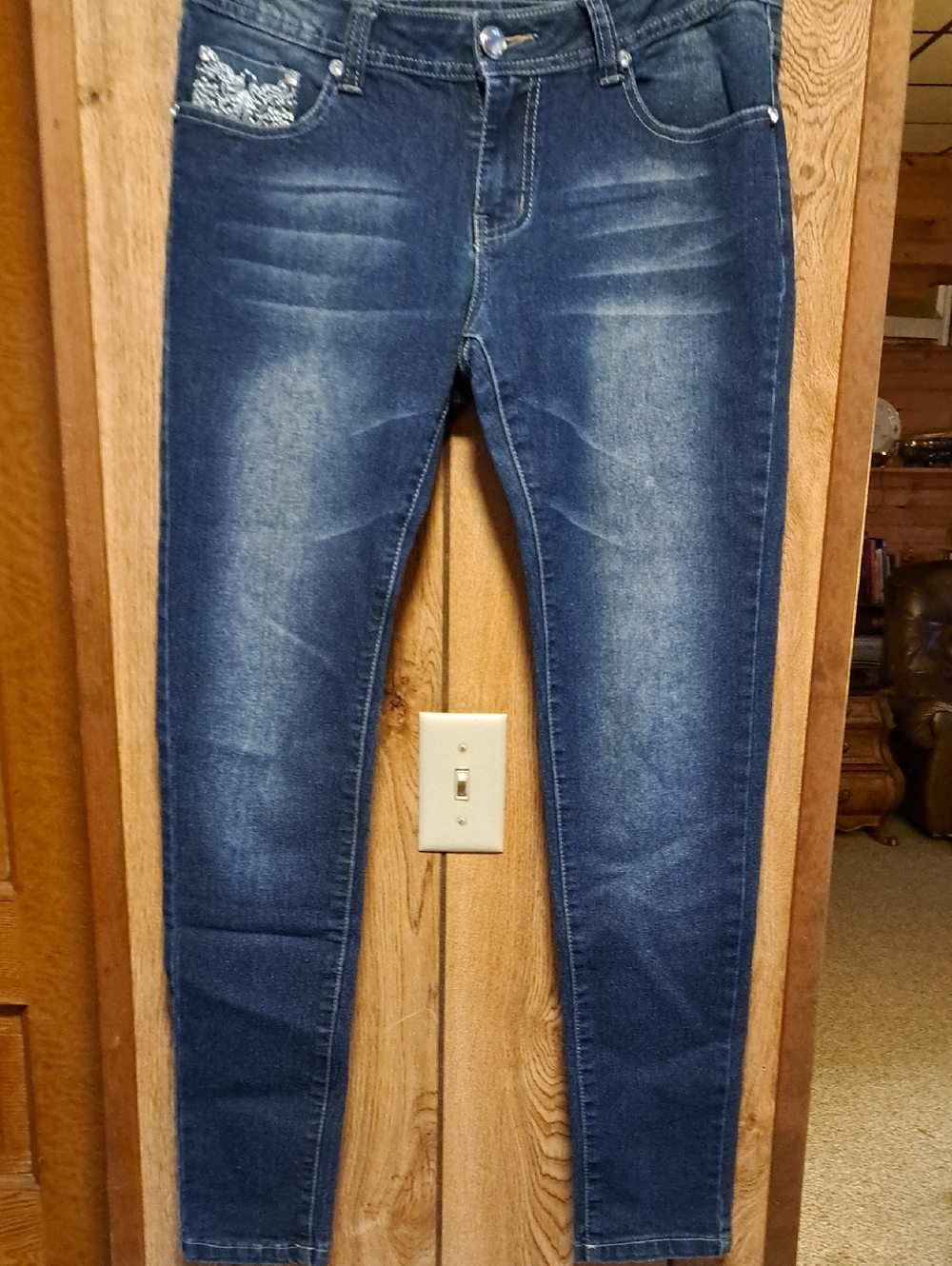 E.Line Blue Jeans Size 11 Embellished on Pockets